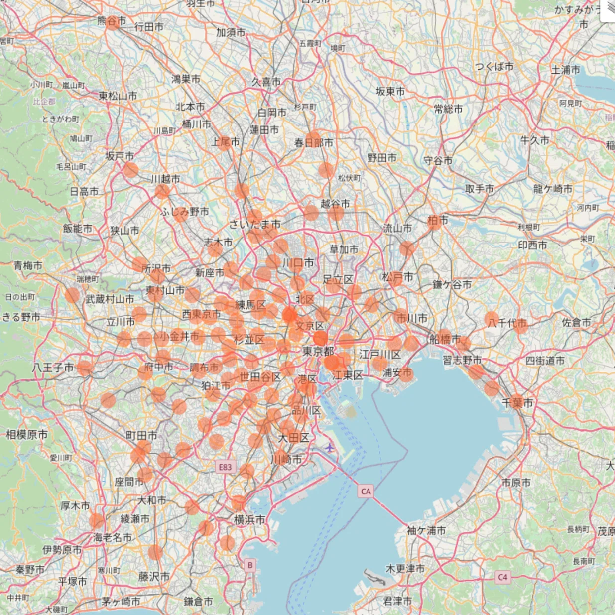 地域性と競争：大手塾の立地を可視化してみた。｜自律学習サカセル