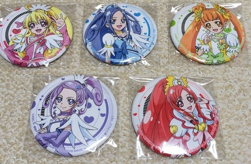 戒めプライズまとめ プリキュア缶バッジ ヒオリリョウ Note