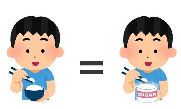 【使用】イラスト 白米イコール砂糖