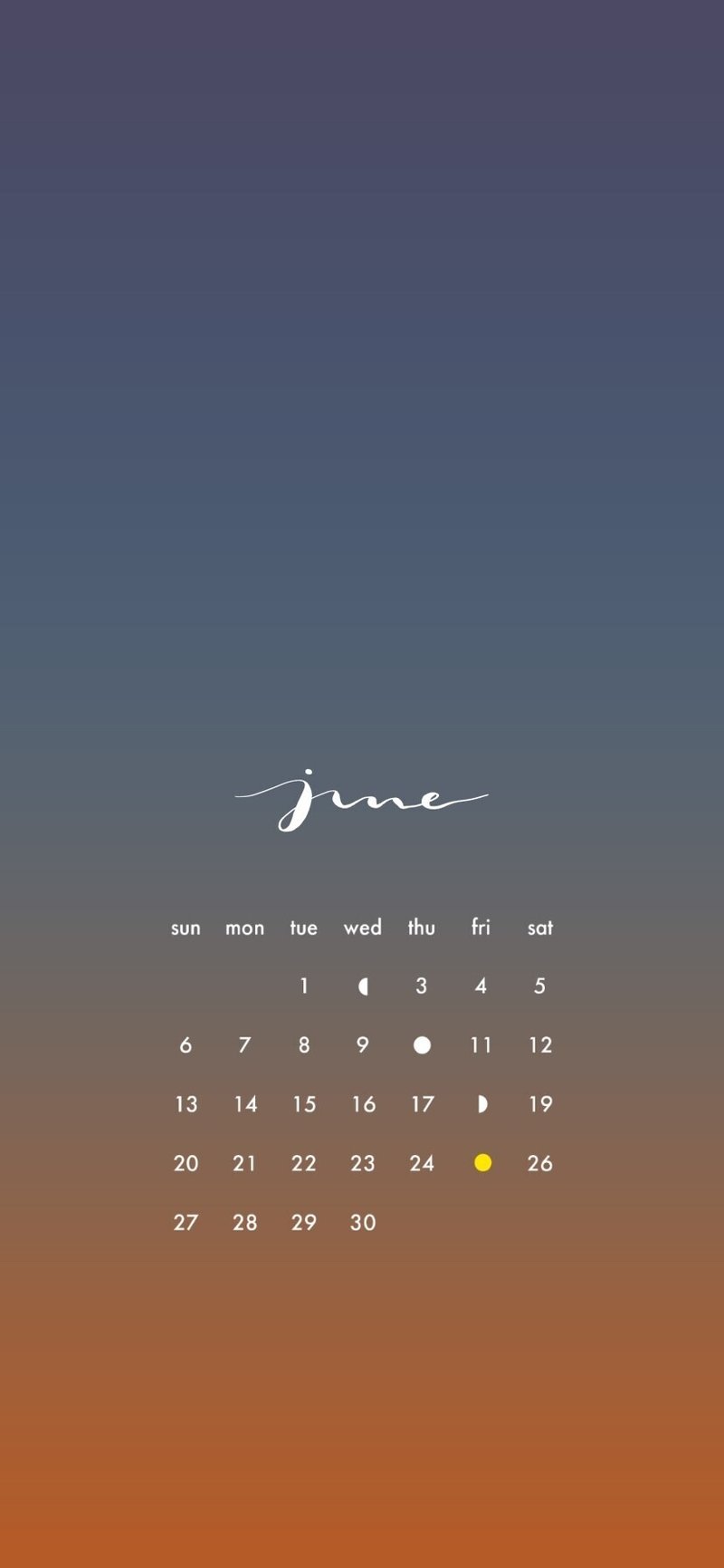スマホ壁紙カレンダー6月 カナコ Note