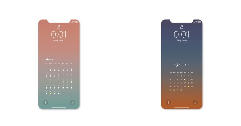 スマホ壁紙カレンダー6月 カナコ Note