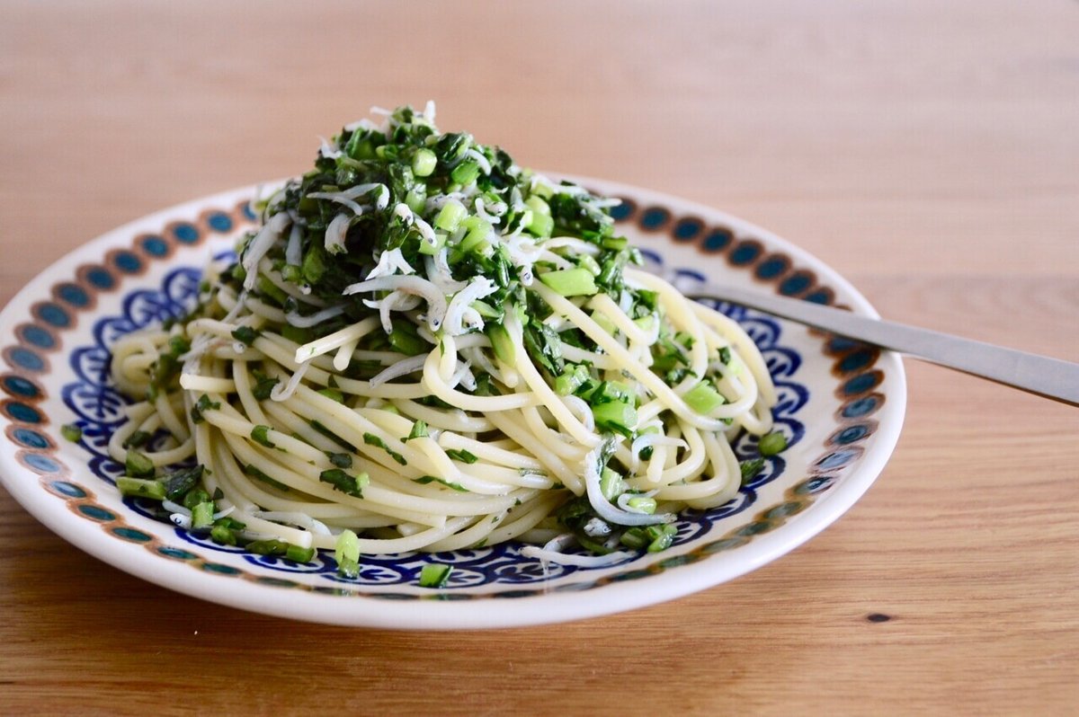 しらすとクレソンのパスタ　ナンプラーバター風味 (2)