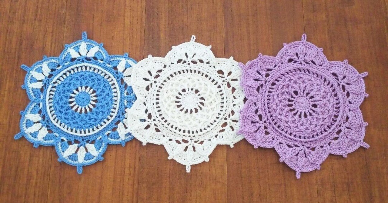 Free Pattern / 5月のドイリー1｜笠石あき--かぎ針編み・レース編みの編み図