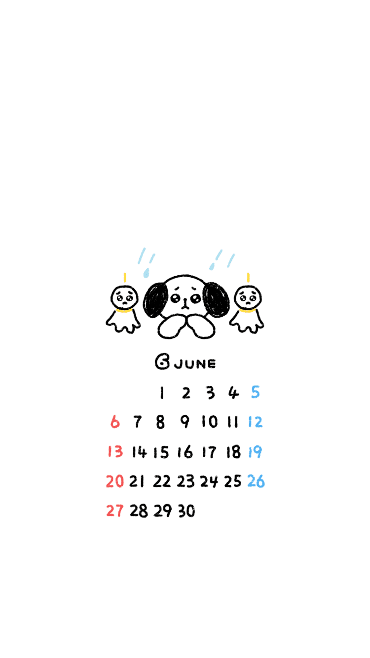 6月の待ち受けカレンダー Dhara Note