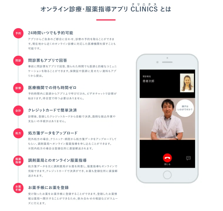 オンライン診療 服薬指導アプリ Clinics を使って患者さんができること 株式会社メドレー Note