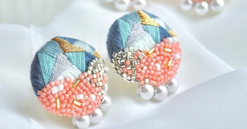 簡単 綺麗 可愛い 刺繍ピアス Nodoka ハンドメイド Note