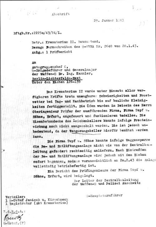 アウシュヴィッツの絶滅に関する証拠一覧 蜻蛉 Note