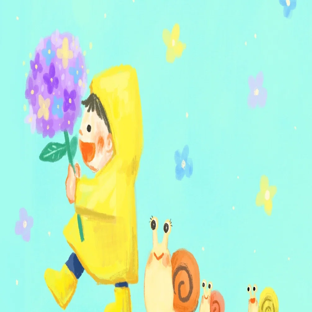 雨の日 イラスト3点 森さやか Illustrator Note