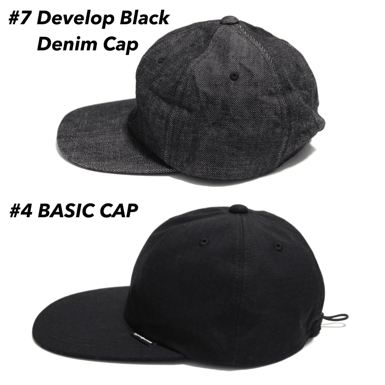 7 PALETOWN×NOROLL Develop Black Denim Cap｜無地キャップマニア