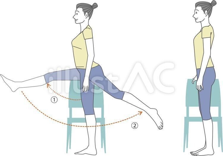 New Style イラストフリー素材 ストレッチ レッグスウィング 無料 イラスト無料提供中 一部有料 Note