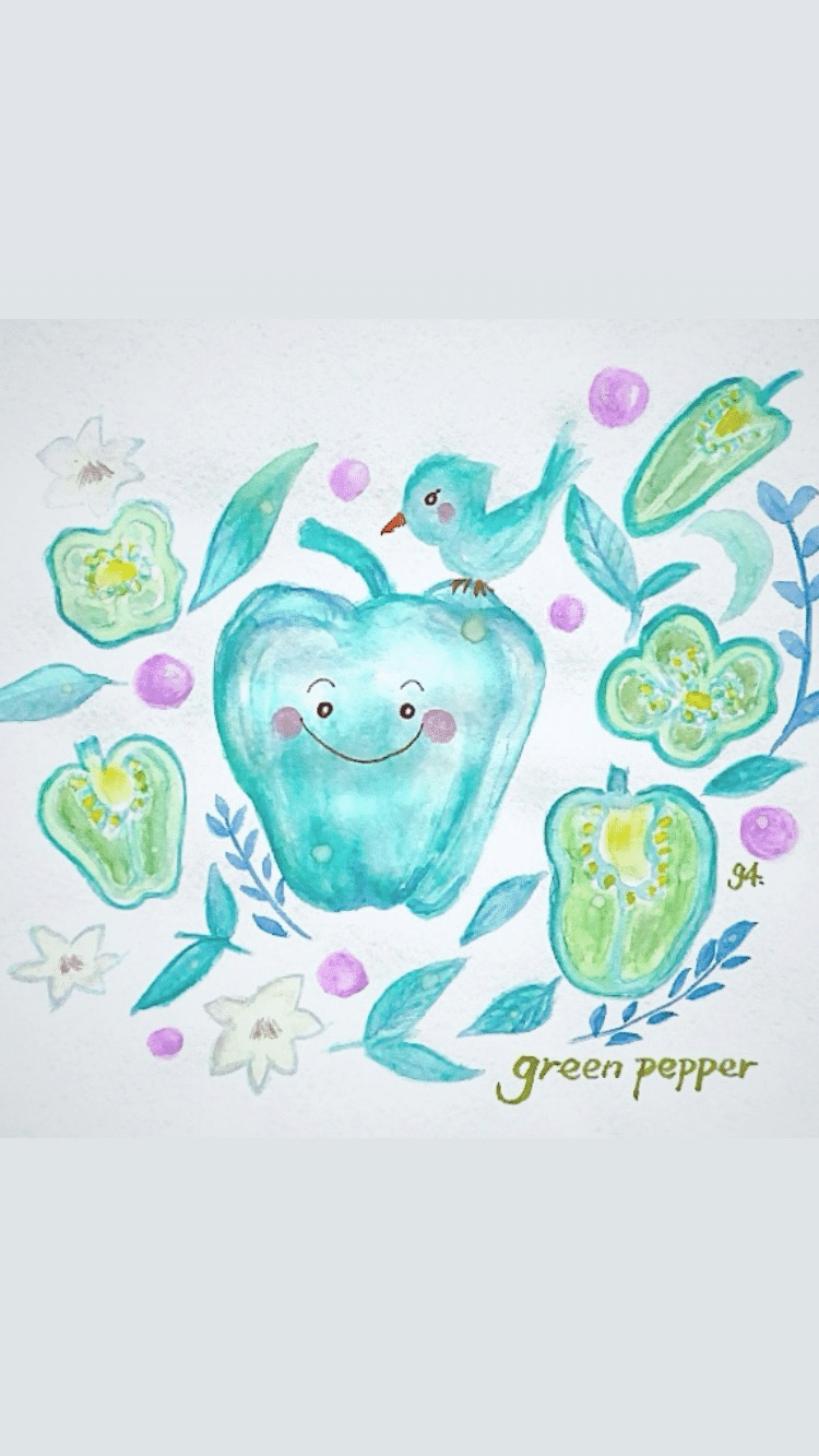 ピーマンの水彩イラスト G4pop Note ピーマンの水彩イラスト G4pop Note