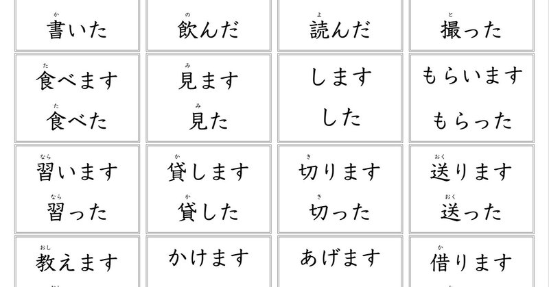 みんなの日本語 初級i た形フラッシュカード 漢字ルビあり Gogakuaruaru Note