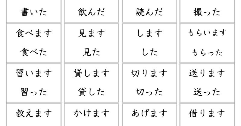みんなの日本語 初級i た形フラッシュカード 漢字ルビなし Gogakuaruaru Note