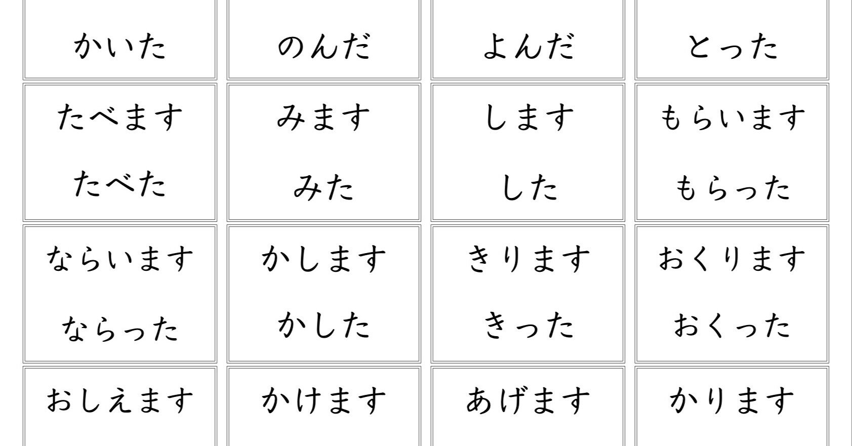みんなの日本語 初級i た形フラッシュカード ひらがな Gogakuaruaru Note みんなの日本語 初級i た形フラッシュカード ひらがな Gogakuaruaru Note