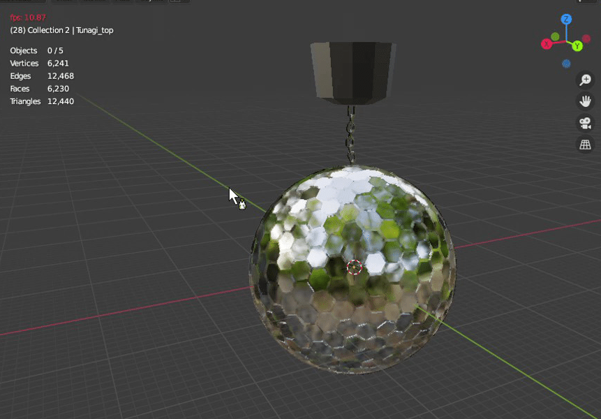 ミラーボール作成 Blender Unity Kaburanegi Note