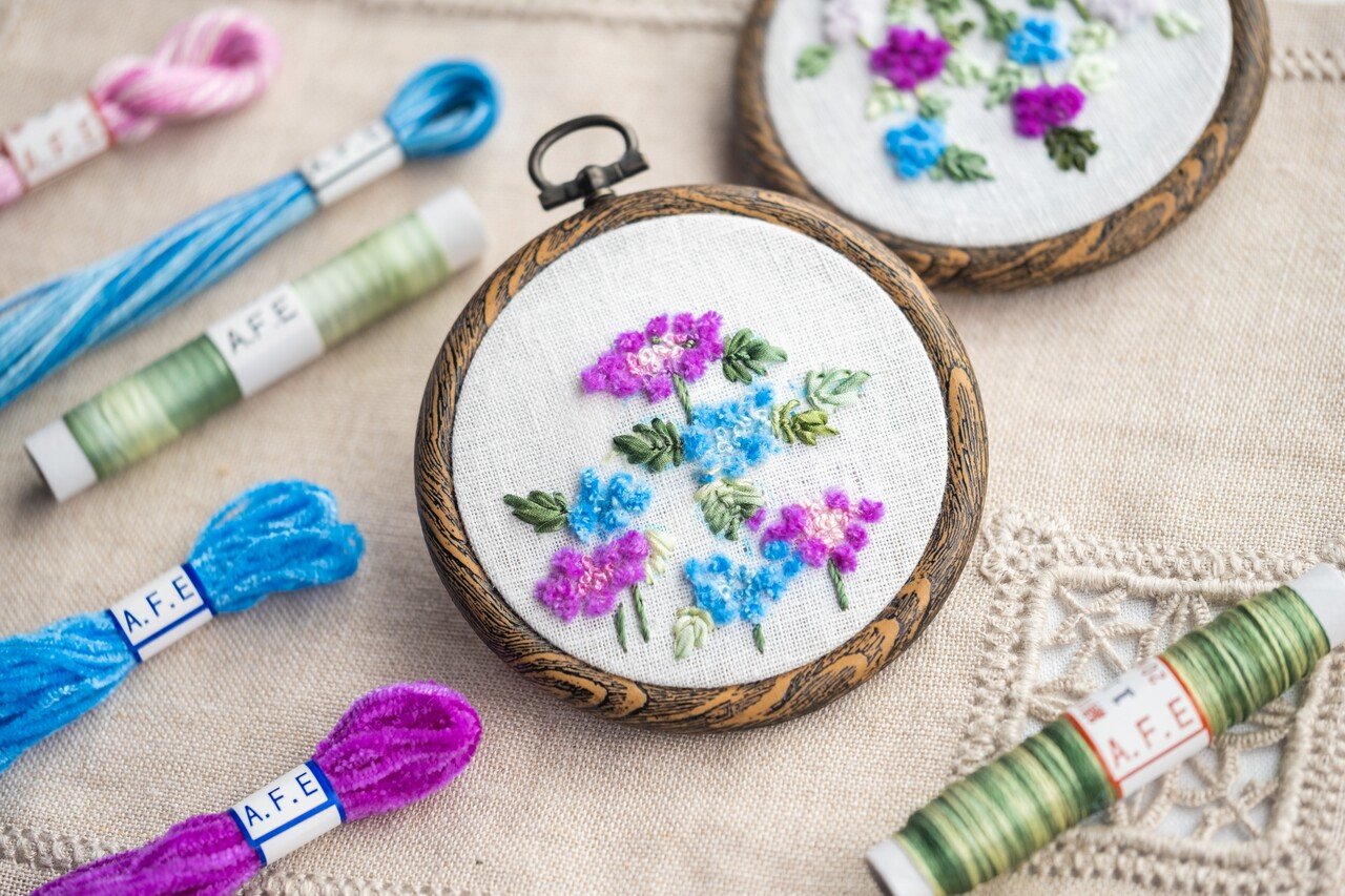 A.F.Eの紫陽花の刺繍制作キットの解説サイト｜Art Fiber Endo