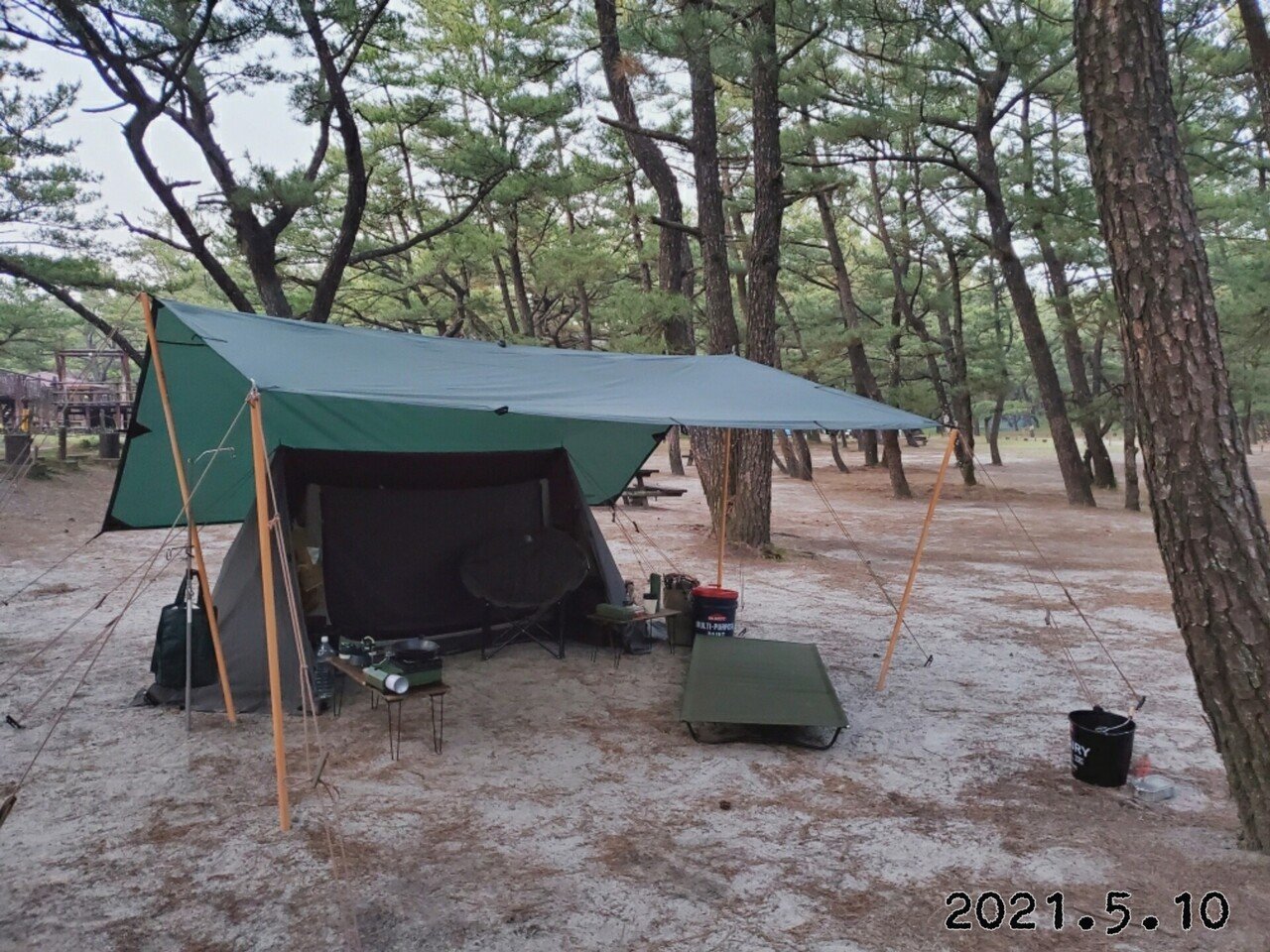 DDタープ3×3フォレストグリーン - テント・タープ