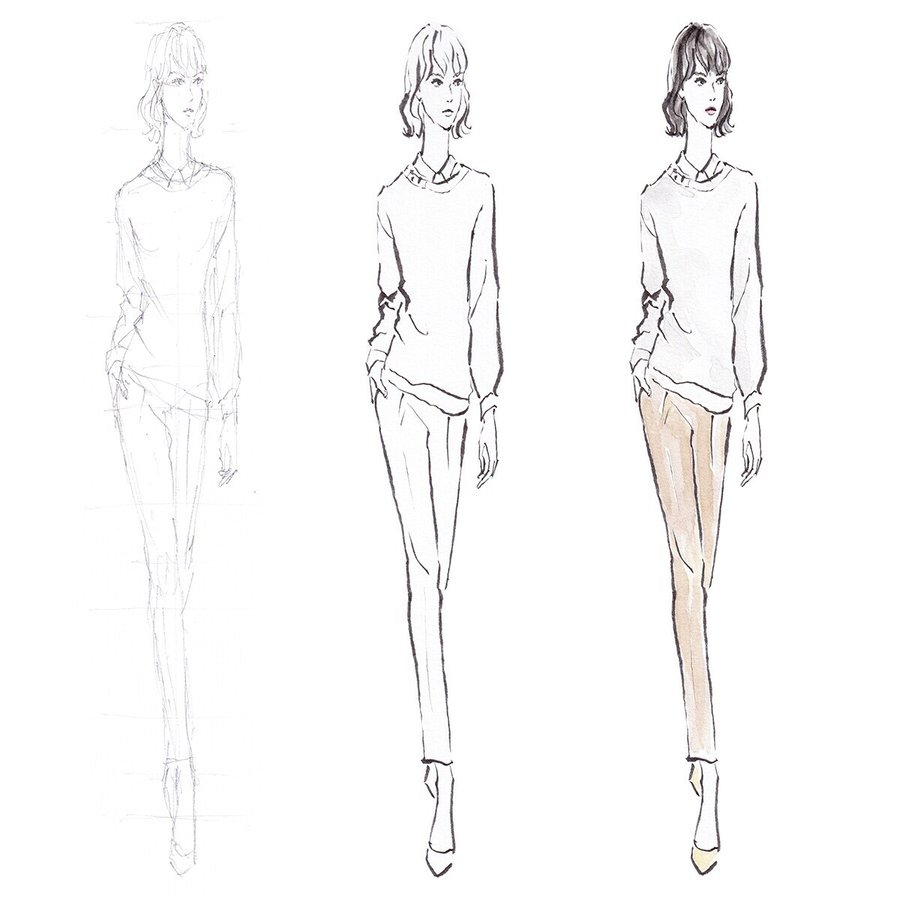 ファッションデザイン画 04 Fika Note