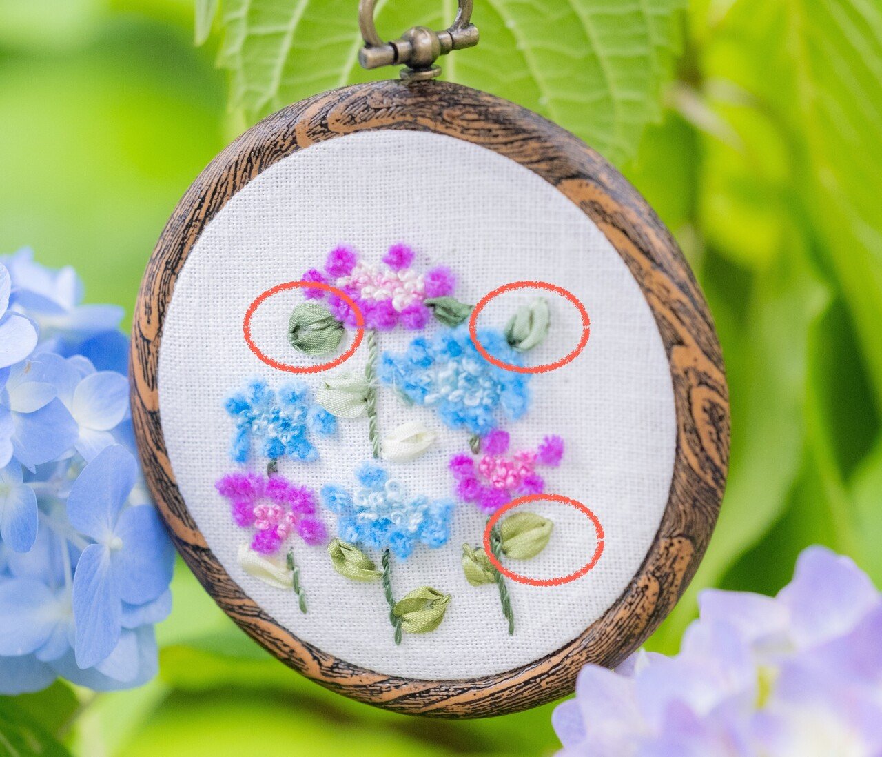アート作品 刺繍 壁掛け ハンドメイド あさじい 紫陽花 - メルカリ