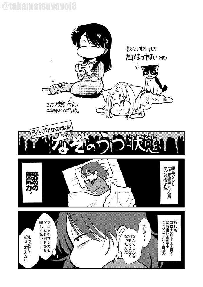 島暮らし日常エッセイ なぞのうつ状態 たかまつやよい 猫屋りょう Note