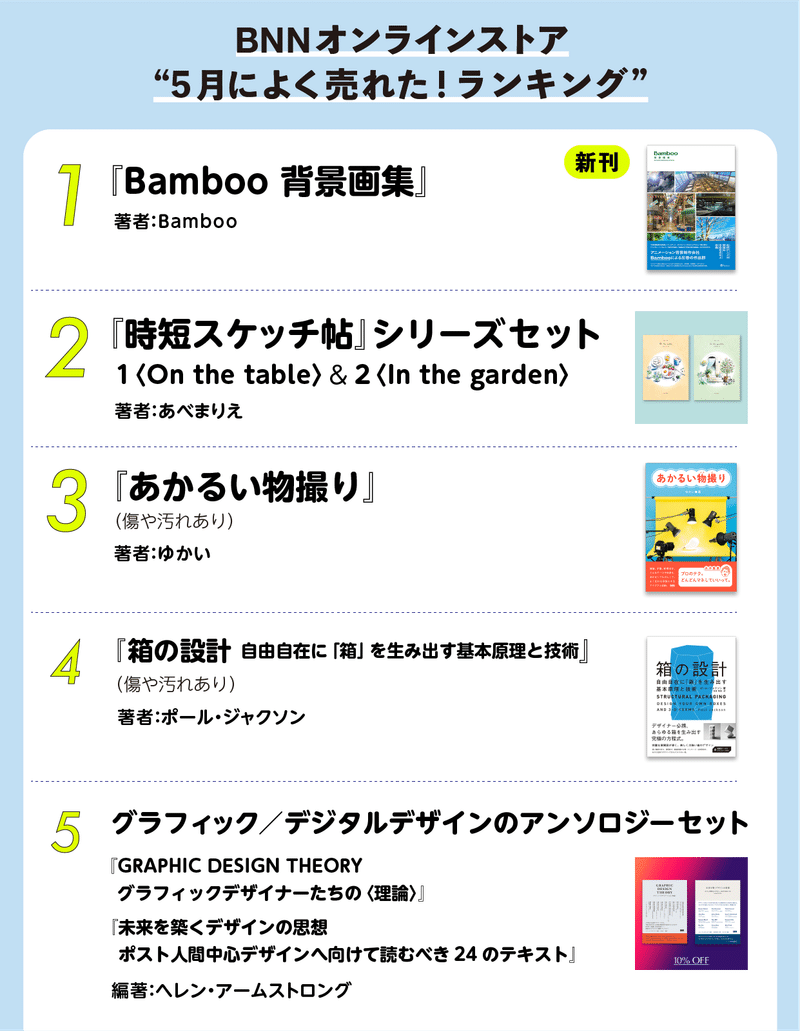 Bnnオンラインストア 5月の売り上げランキング Bnn Note Bnnオンラインストア 5月の売り上げランキング Bnn Note