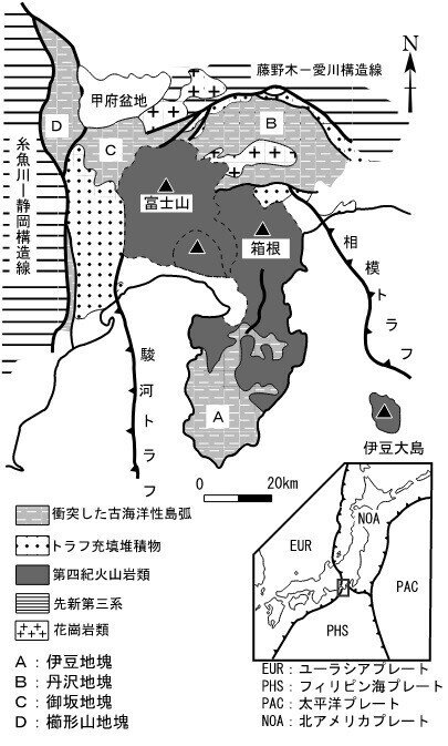 南部フォッサ地質概略図