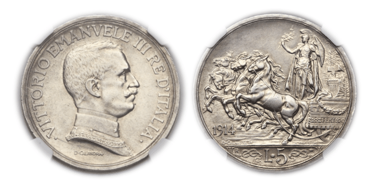 ヴィットリオ・エマニュエレ3世 5リレ銀貨
