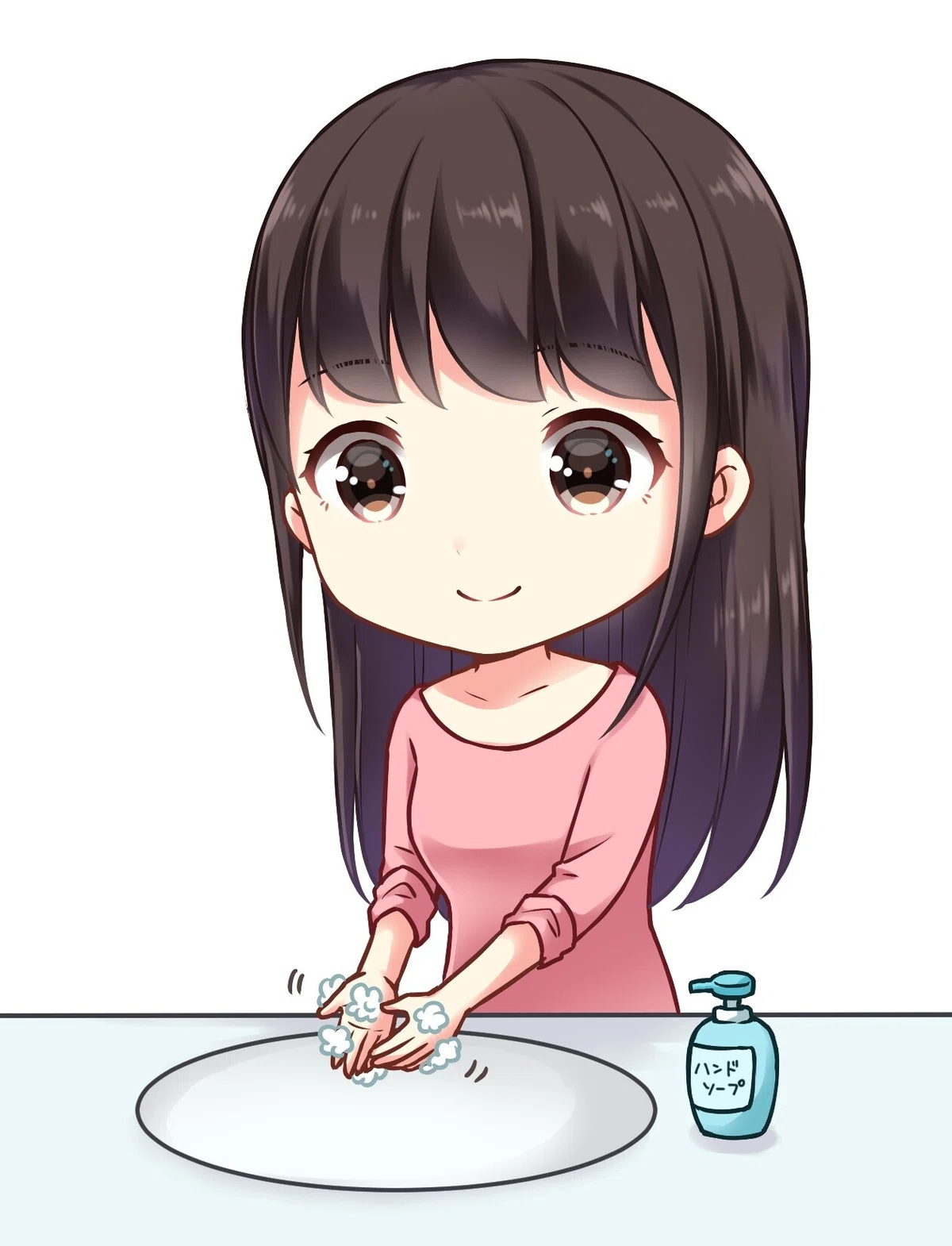 手洗いする女性