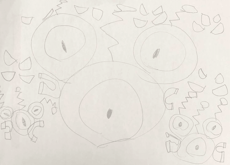 鉛筆画 コイル レアコイル コウモリポケモン 長男作 Jr Note