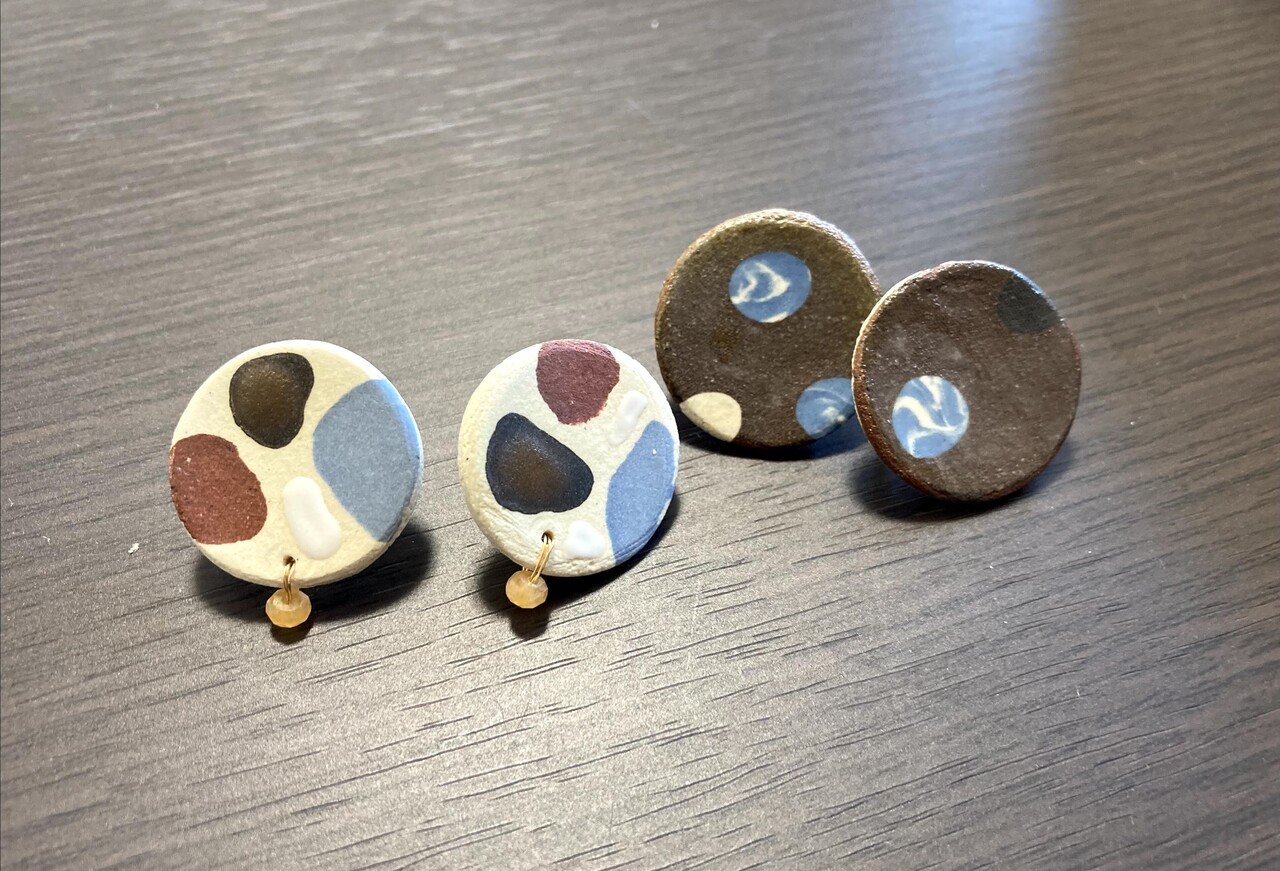 no.40 陶器のピアス 大きめサイズ｜Nao🍎＠陶芸主婦