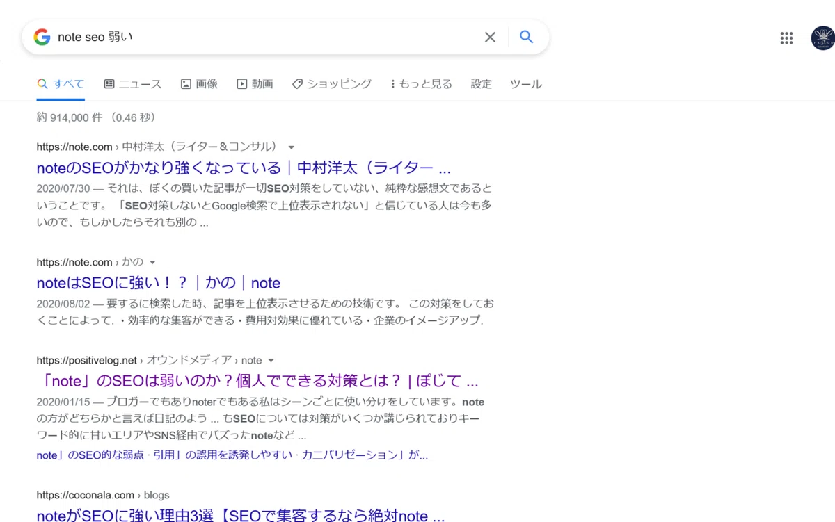 ”note seo 弱い”の検索結果