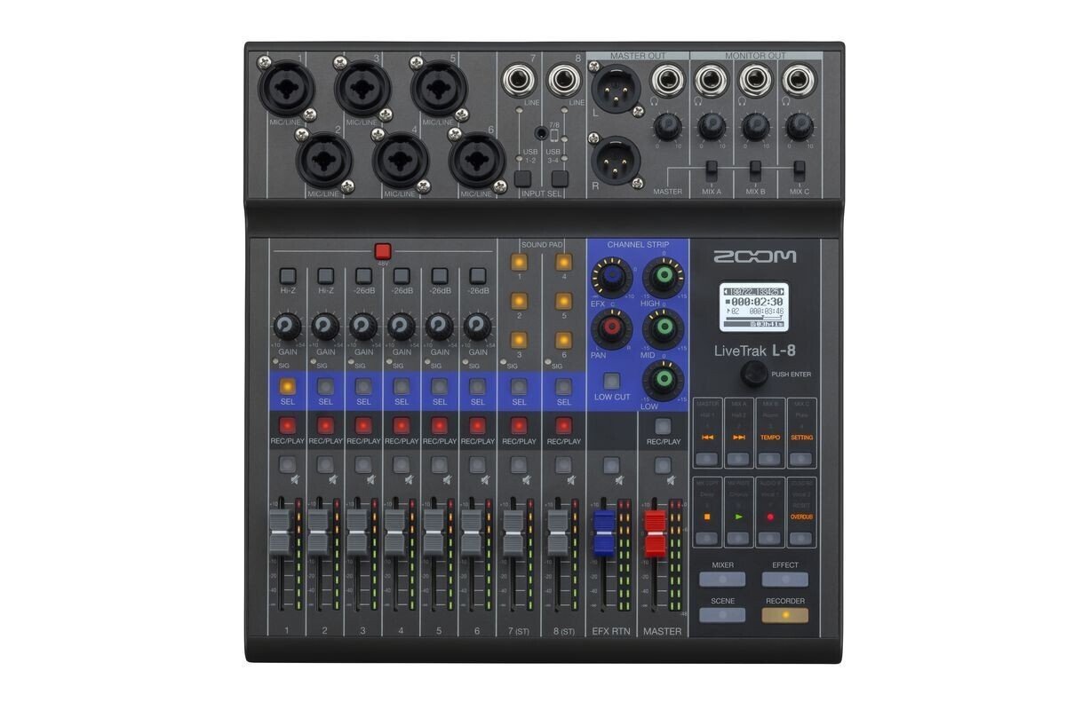 動作確認のみ使用　ZOOM LiveTrak L-8 8トラックミキサー ZOOM LiveTrak L-8 | ライブ同期や配信にも対応するミキサー