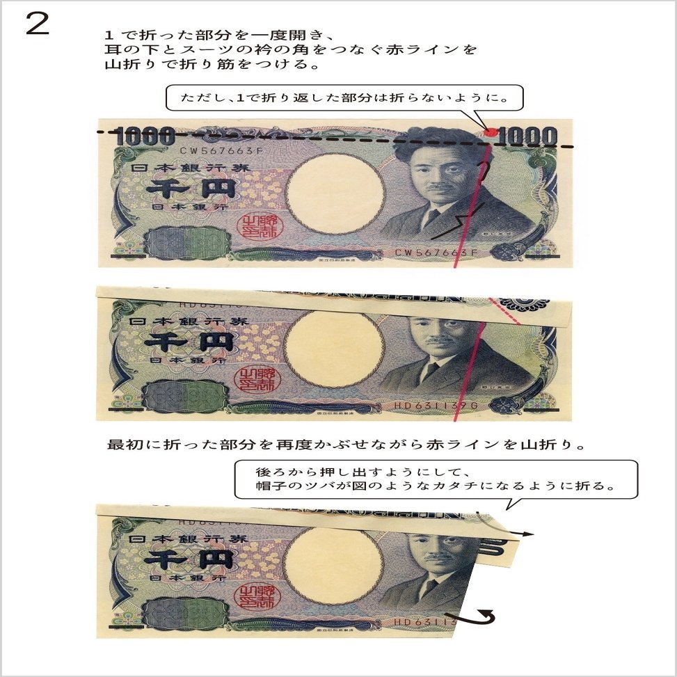 お金で折り紙 野口 ザ ラッパーの折り方 ハセガー洋介 Note