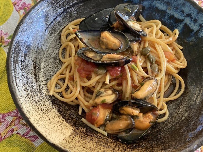 相方作のムール貝のパスタ でも Kaorina091 Note 相方作のムール貝のパスタ でも Kaorina091 Note