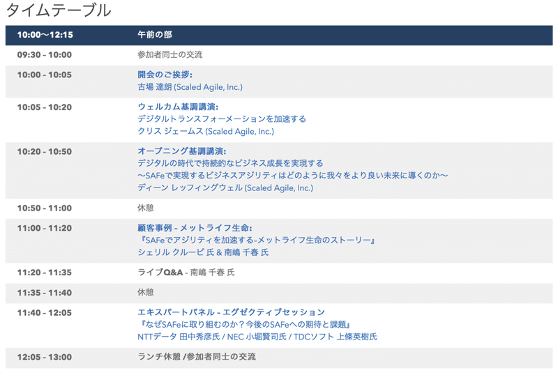 SAFeDayJapanアジェンダ１