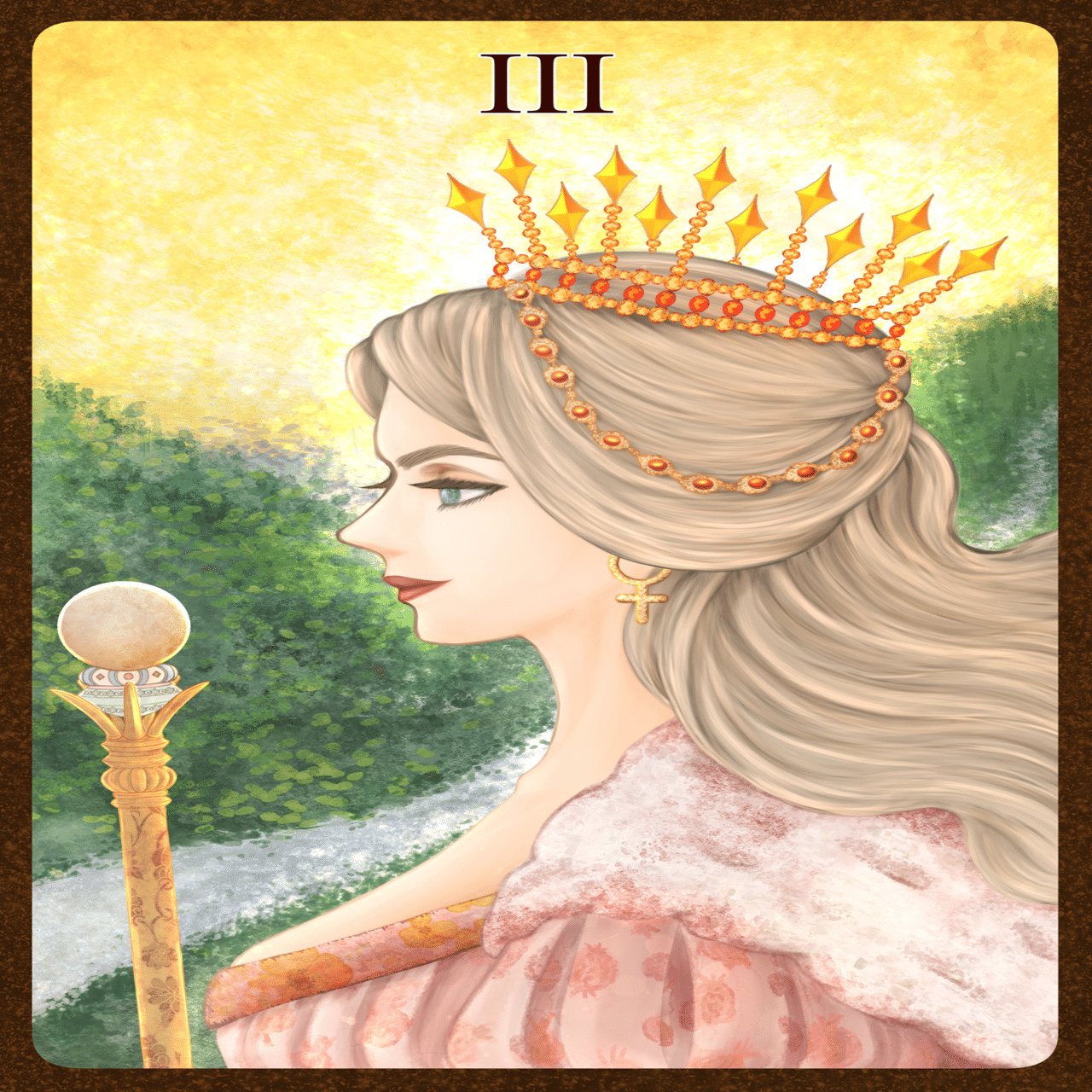絵の上達を目的にタロットを描く 女帝 加工 完成 Lamiel Note