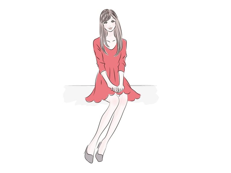 女性 座る いす