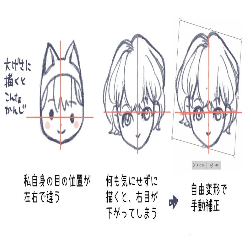 左右対称定規で真正面顔を描いてみよう Clip Studio Miyamon Note