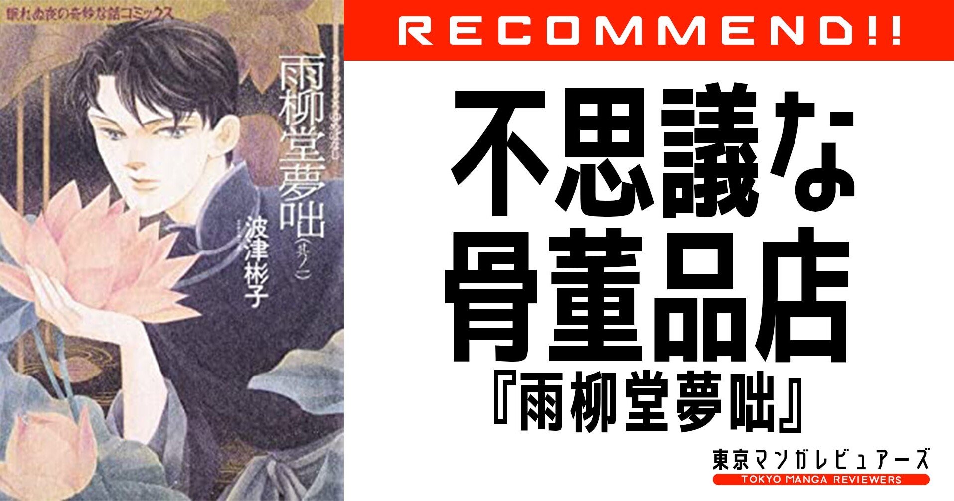 その骨董品には意思がある ものが人の縁を繋ぐ 不思議な骨董屋の物語 雨柳堂夢咄 東京マンガレビュアーズ その骨董品には意思がある ものが人の縁を繋ぐ 不思議な骨董屋の物語 雨柳堂夢咄 東京マンガレビュアーズ
