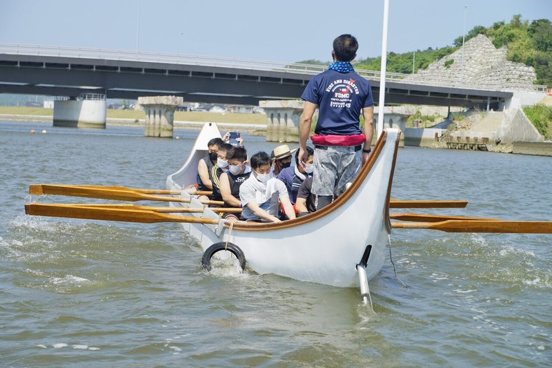 聖火リレー孫兵衛船リハーサル (8)