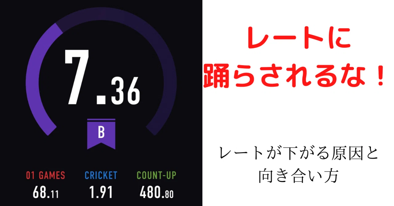 ダーツ】レートの伸びより実力の伸び。数値を気にしすぎない大切さ