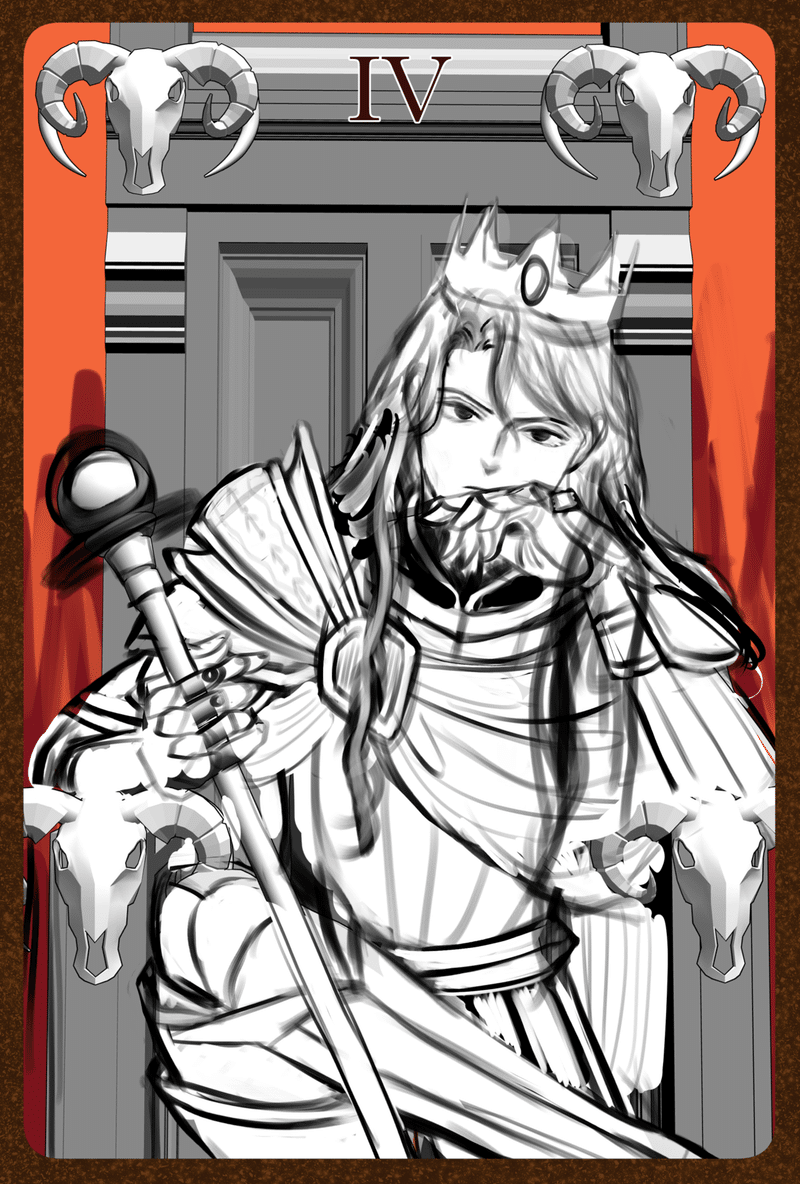 絵の上達を目的にタロット描く 皇帝 下書き Lamiel Note