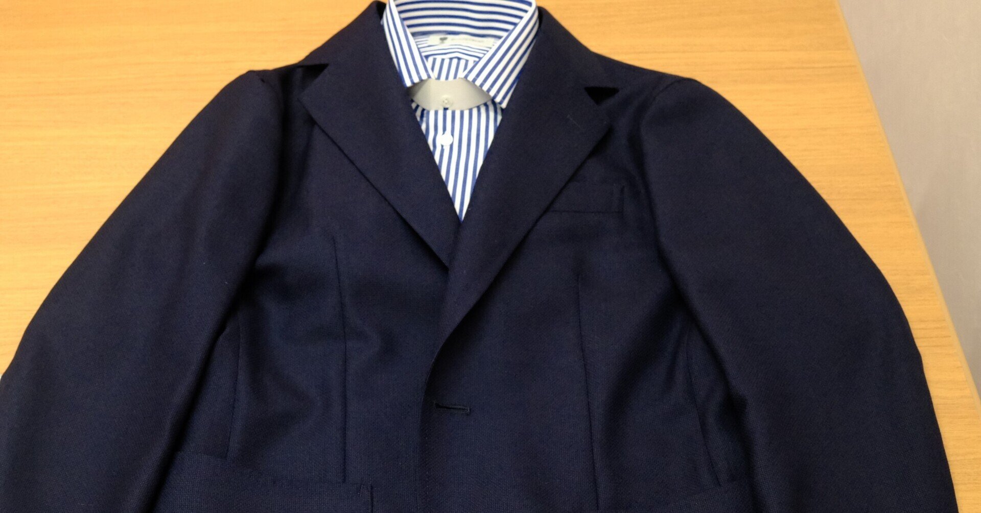 ほぼ未使用】ウール100%オーダーメイドスーツ&オーダーシャツセット