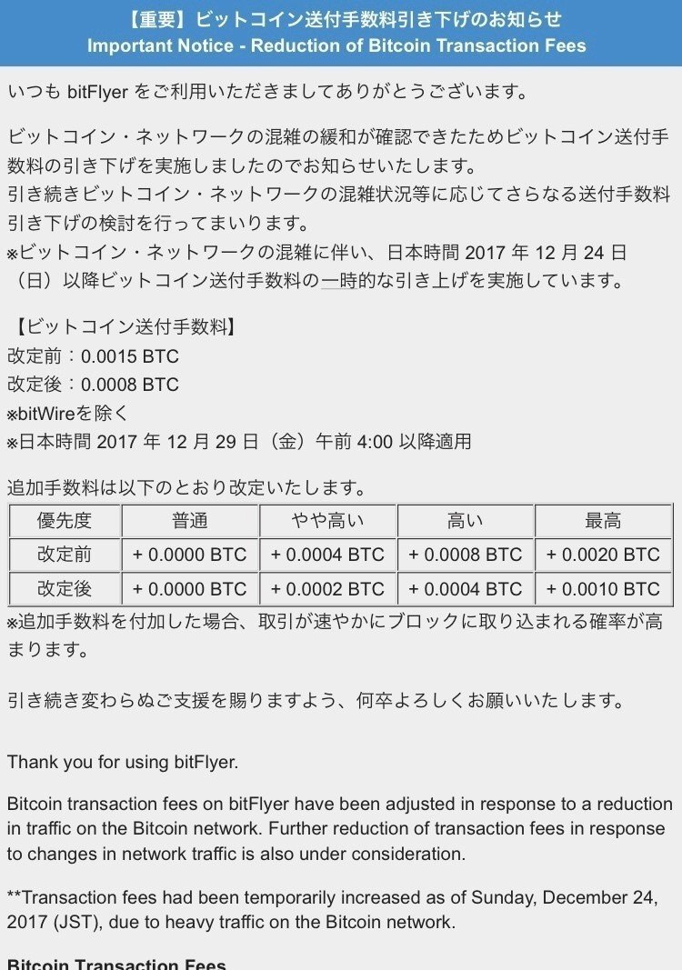 0.0008BTC。ビットフライヤー送付手数料値下げするが、結果的には値上げ｜KT⚡️SNS最新情報／フォトグラファー