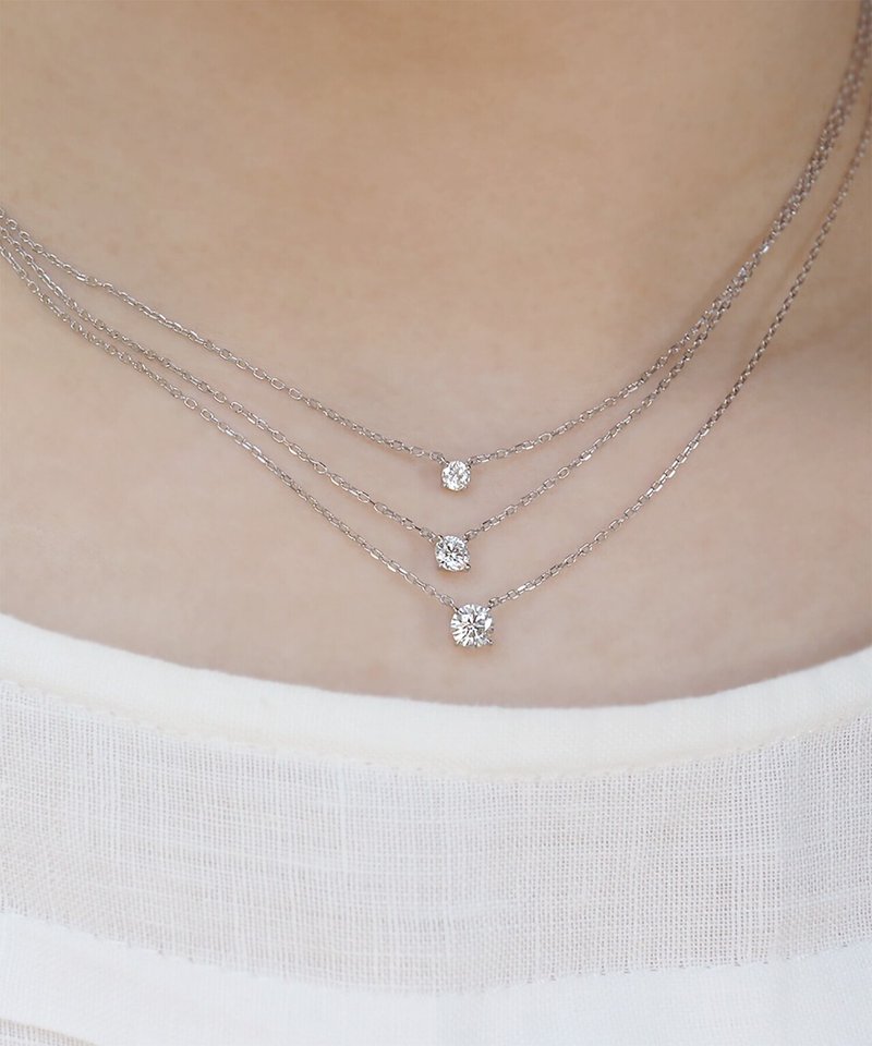 スタッフ着用レビュー ３種のダイヤモンドの大きさ ３種の地金から選べる 一粒ダイヤモンドネックレス シリーズ Cue をスタッフが着けてみました Terra1012 テラ Note