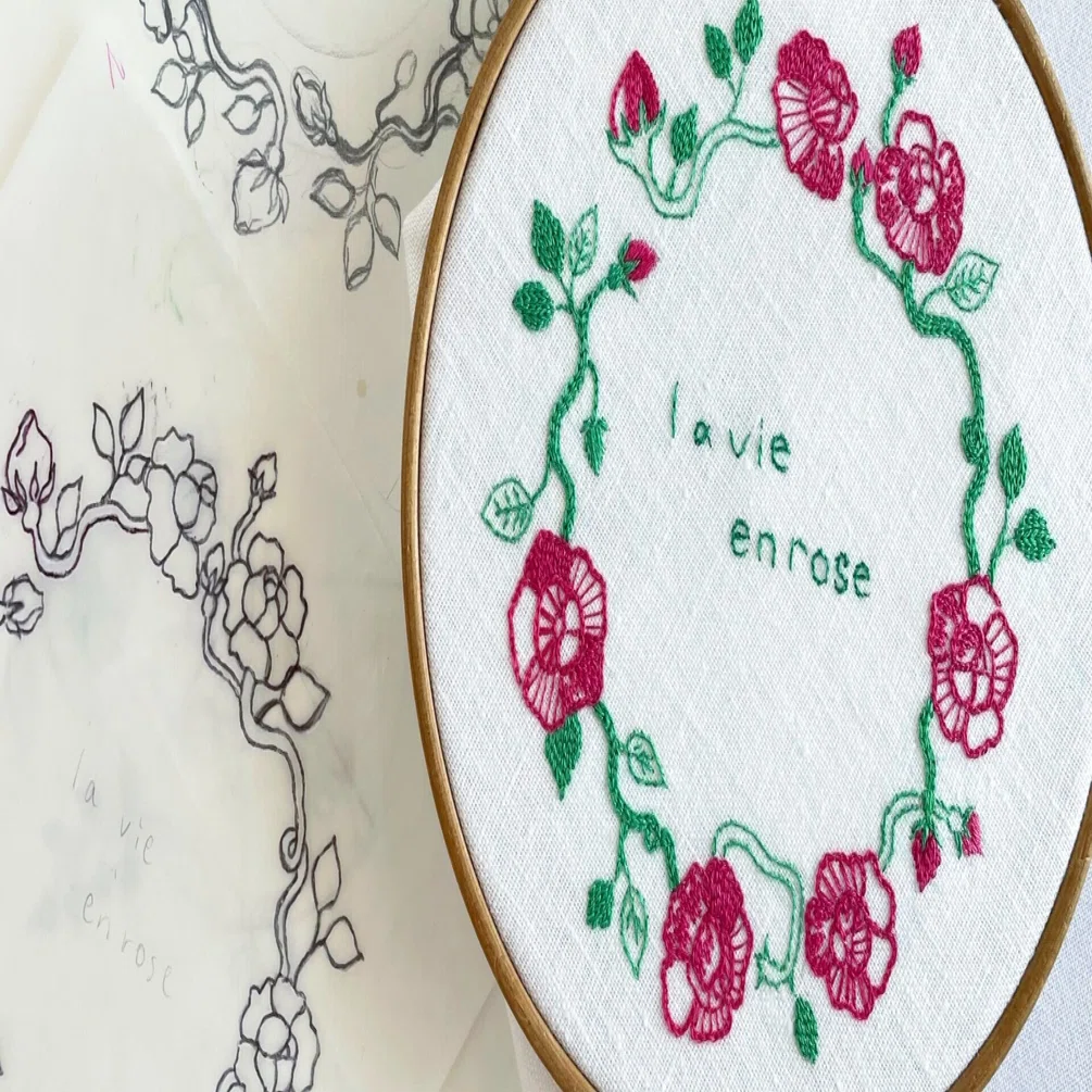 バラの刺繍図案｜nanny embroidery