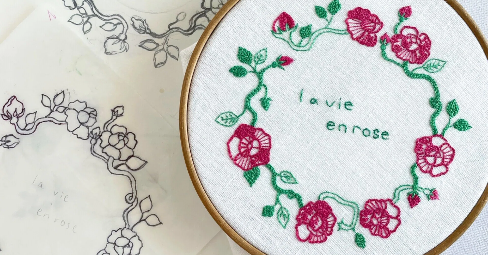 バラの刺繍図案 Nanny Embroidery Note バラの刺繍図案 Nanny Embroidery Note