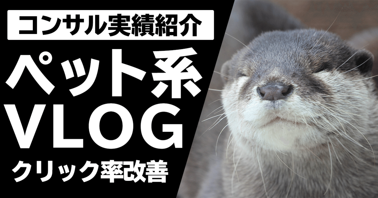 コンサル実績紹介 ペット系vlogのクリック率改善について なかしま Youtubeコンサル 動画編集 Note