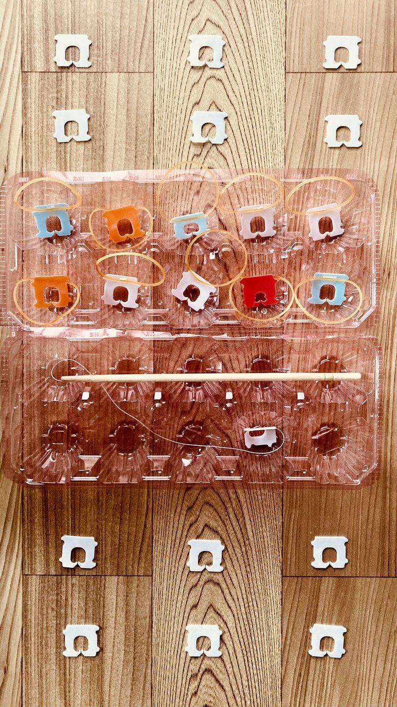 オンライン高齢者と子ども 保育 小学生 手作り福祉レクリエーション 遊び おもちゃ アイデア 食パンの袋をとめるやつ 割り箸 糸 輪ゴム 卵のパック 釣りゲーム ソロレクリエーション 介護士のchibiike Note