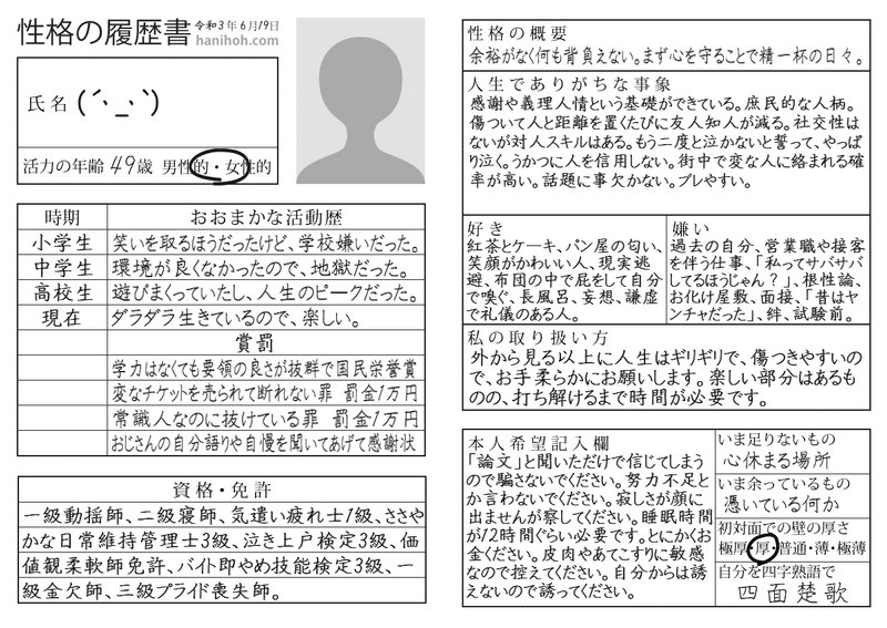 最近流行りの履歴書診断をやった話 佐埜 Note 最近流行りの履歴書診断をやった話 佐埜 Note